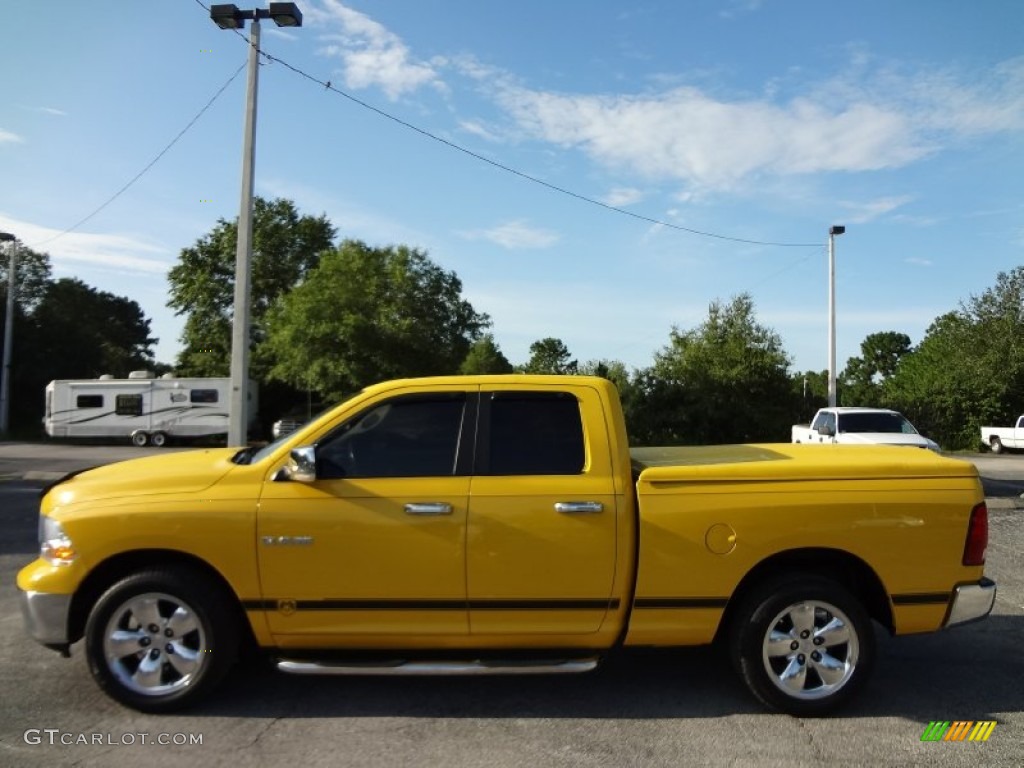 2009 Ram 1500 SLT Quad Cab - Detonator Yellow / Dark Slate/Medium Graystone photo #2