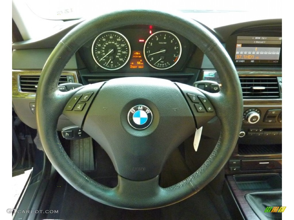 2008 BMW 5 Series 535i Sedan Natural Brown Steering Wheel Photo #68881977