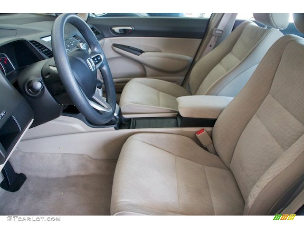 2010 Civic LX Sedan - Urban Titanium Metallic / Beige photo #3