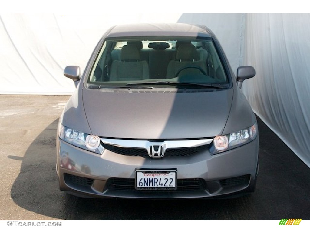 2010 Civic LX Sedan - Urban Titanium Metallic / Beige photo #7