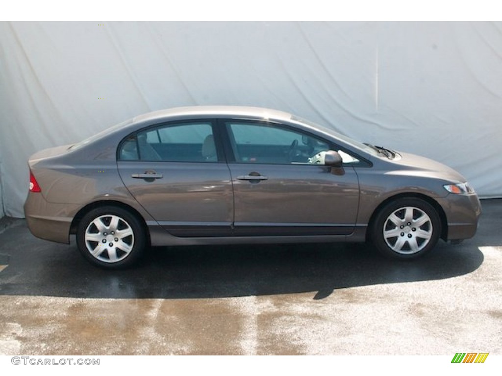 2010 Civic LX Sedan - Urban Titanium Metallic / Beige photo #10