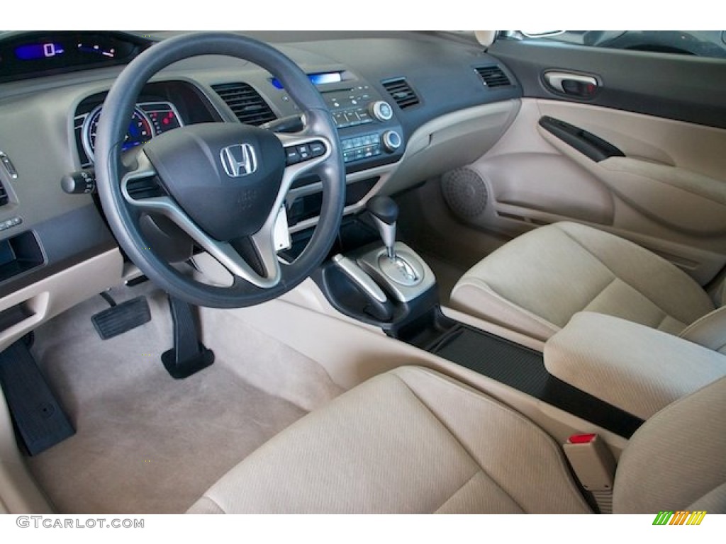 2010 Civic LX Sedan - Urban Titanium Metallic / Beige photo #13