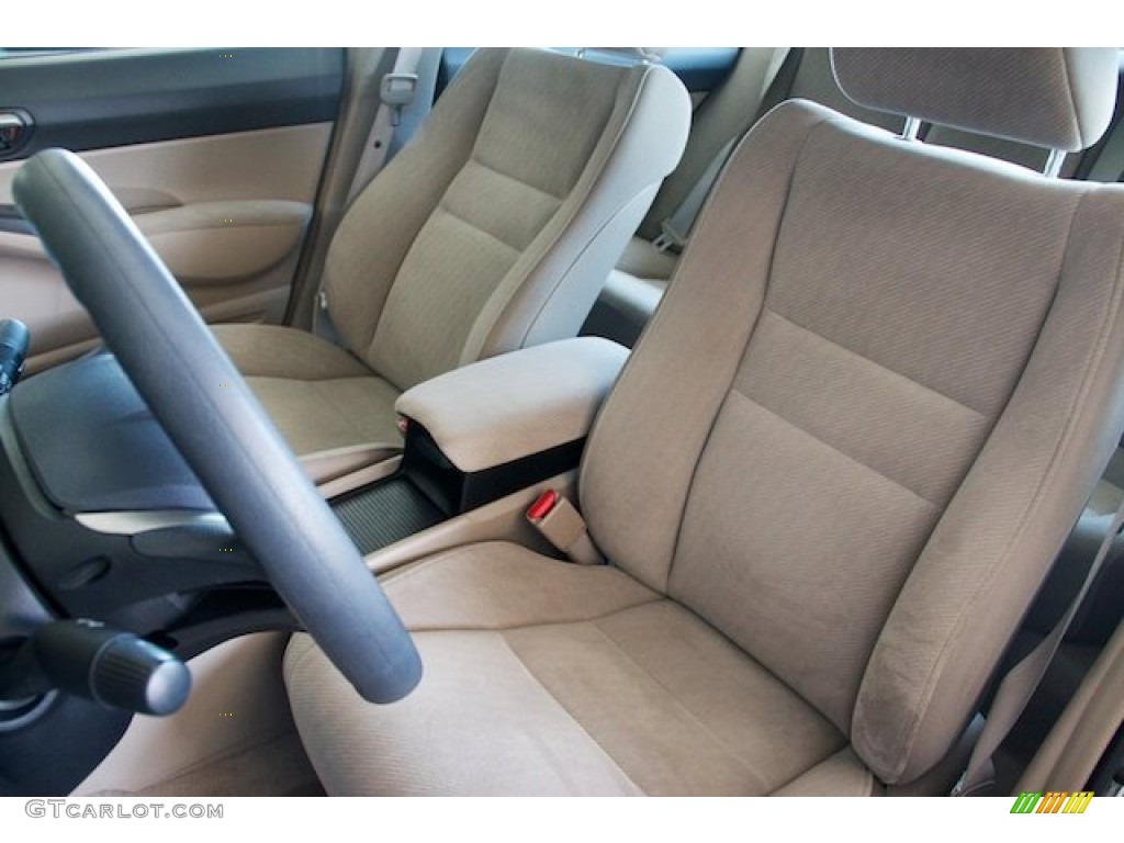 2010 Civic LX Sedan - Urban Titanium Metallic / Beige photo #14