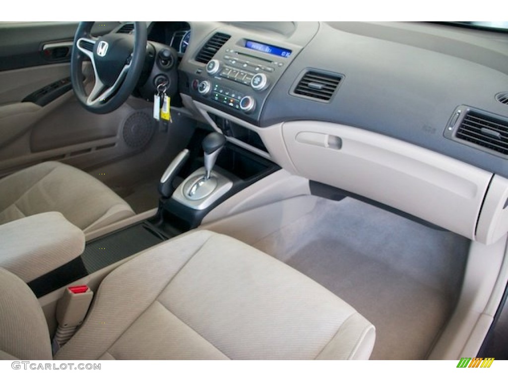 2010 Civic LX Sedan - Urban Titanium Metallic / Beige photo #21