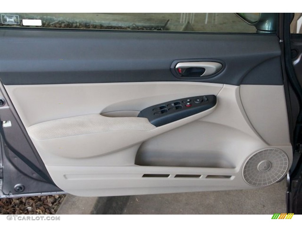 2010 Civic LX Sedan - Urban Titanium Metallic / Beige photo #24