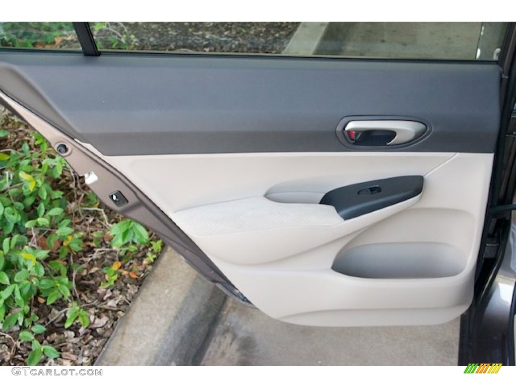 2010 Civic LX Sedan - Urban Titanium Metallic / Beige photo #25