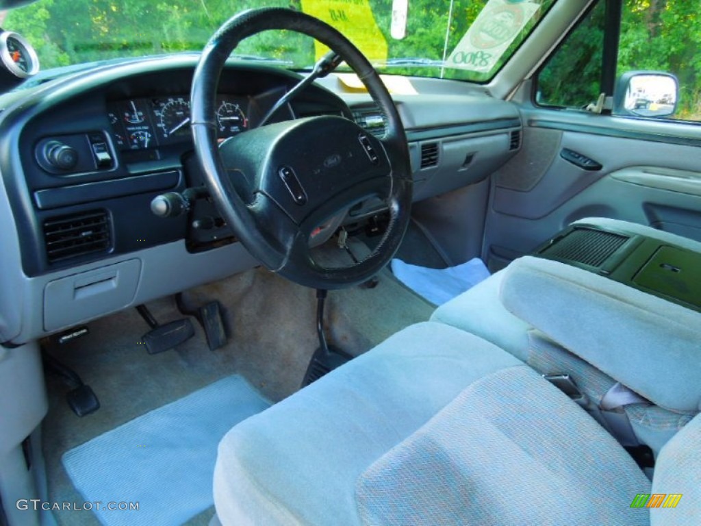 Opal Grey Interior 1997 Ford F350 XLT Crew Cab 4x4 Photo #68884099