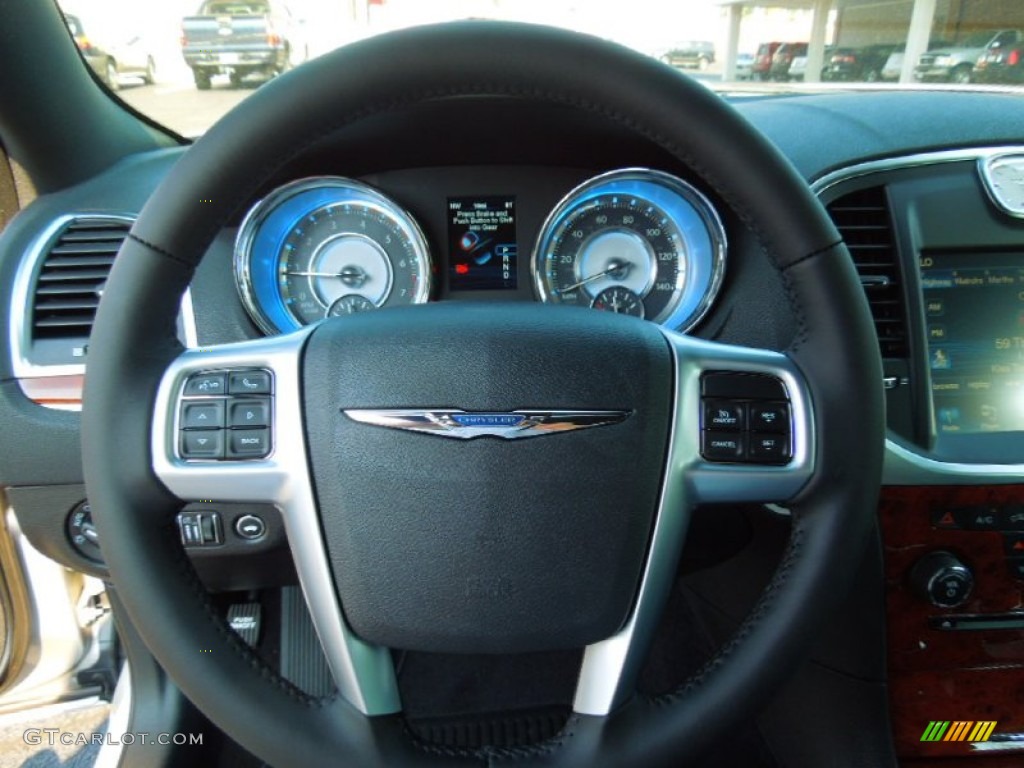 2012 Chrysler 300 Standard 300 Model Black Steering Wheel Photo #68885016