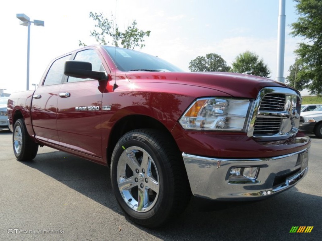 2012 Ram 1500 Big Horn Crew Cab - Deep Cherry Red Crystal Pearl / Dark Slate Gray/Medium Graystone photo #4