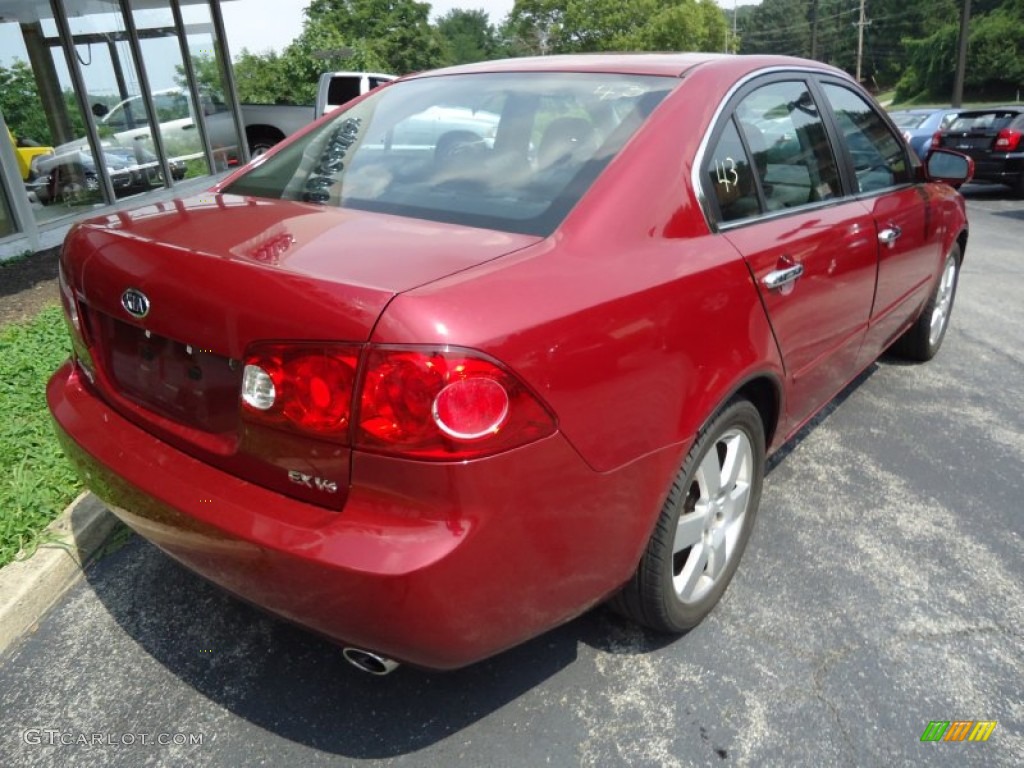 2007 Optima EX V6 - Ruby Red / Black photo #5