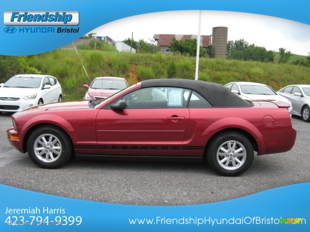 2007 Mustang V6 Premium Convertible - Redfire Metallic / Dark Charcoal photo #2