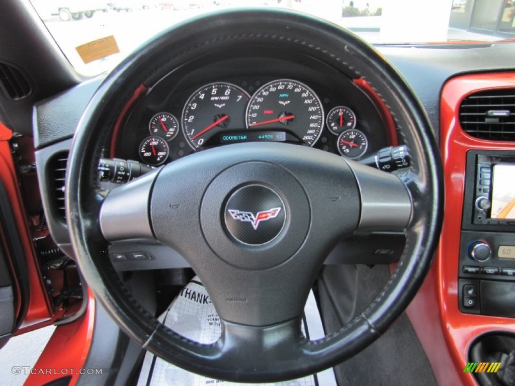 2006 Chevrolet Corvette Convertible Ebony Black Steering Wheel Photo #68891640