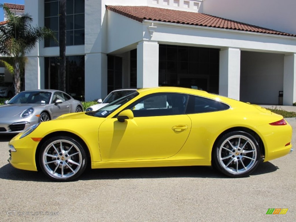 Racing Yellow 2013 Porsche 911 Carrera Coupe Exterior Photo #68892228