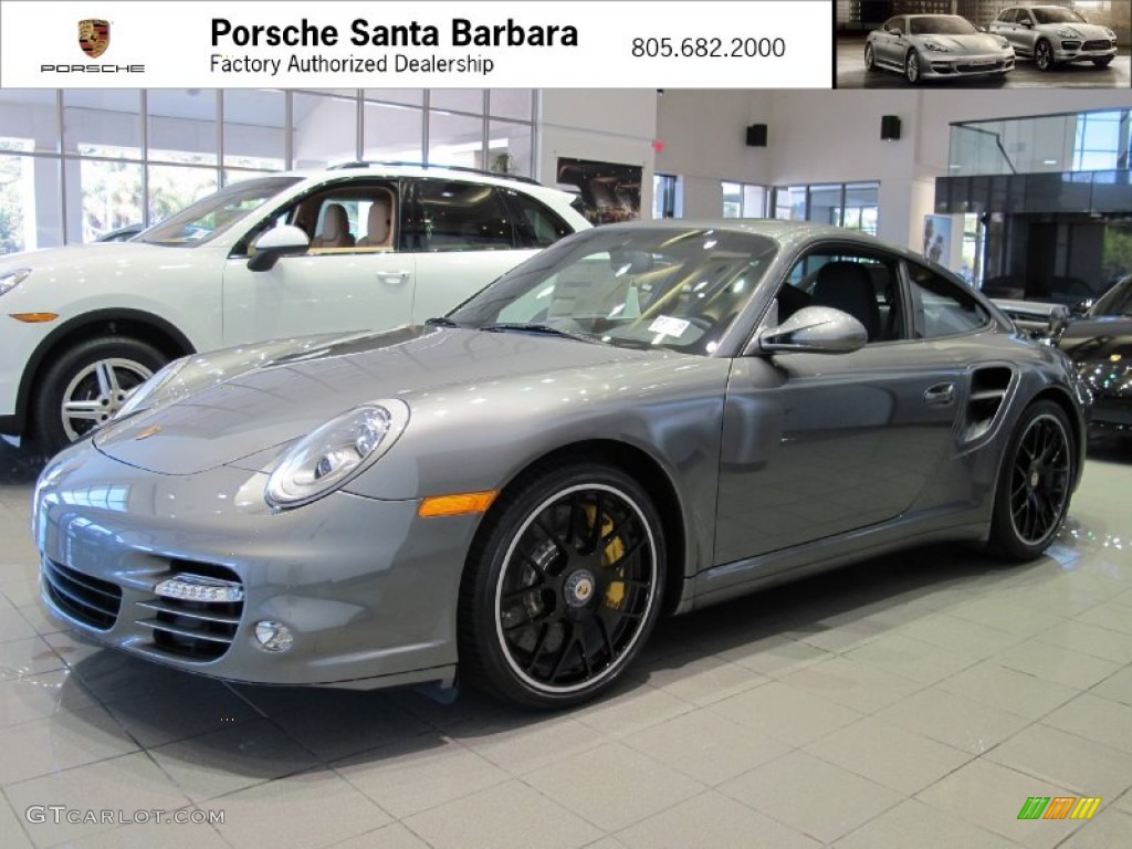 2013 911 Turbo S Coupe - Meteor Gray Metallic / Black photo #1