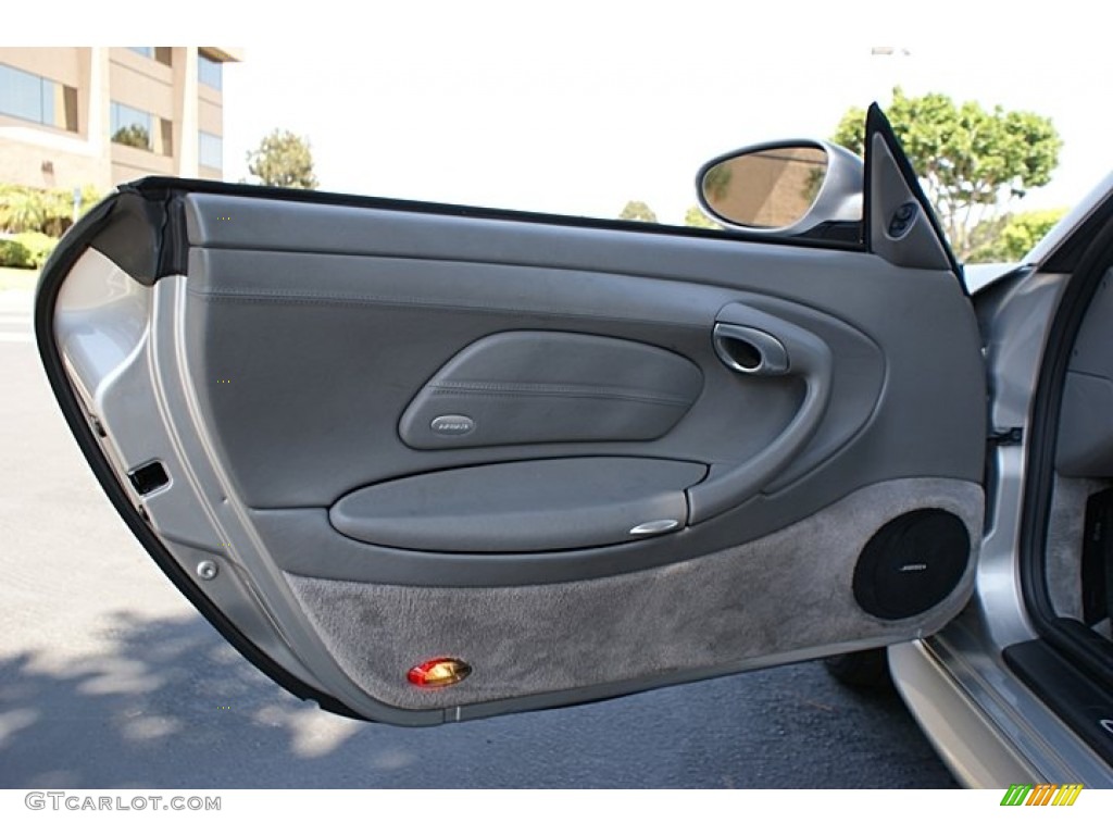2002 Porsche 911 Carrera Coupe Graphite Grey Door Panel Photo #68894295