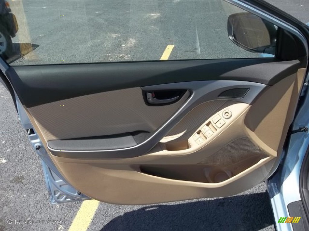 2013 Elantra GLS - Blue Sky Metallic / Beige photo #7