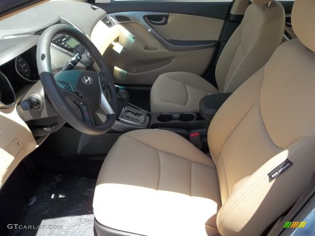 2013 Elantra GLS - Blue Sky Metallic / Beige photo #8