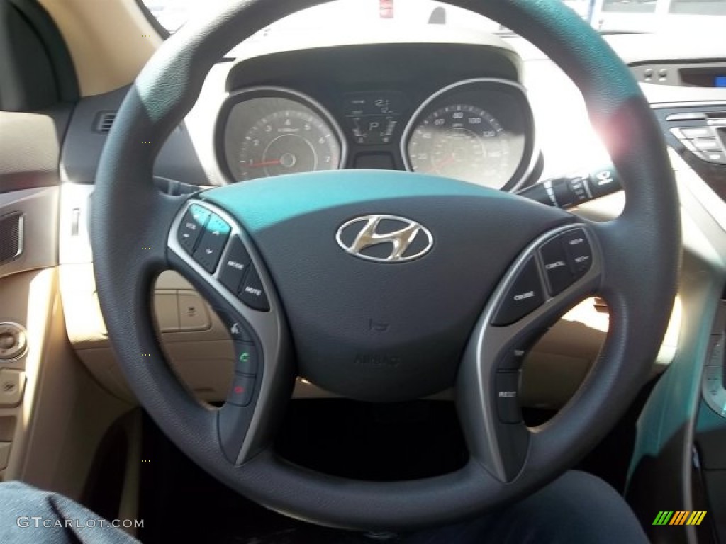 2013 Elantra GLS - Blue Sky Metallic / Beige photo #9