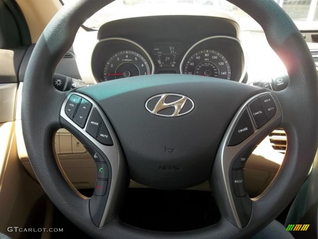 2013 Elantra GLS - Blue Sky Metallic / Beige photo #10