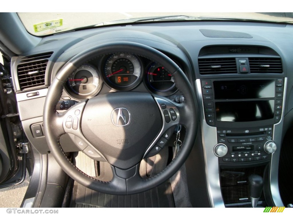 2007 Acura TL 3.2 Ebony Steering Wheel Photo #68898250