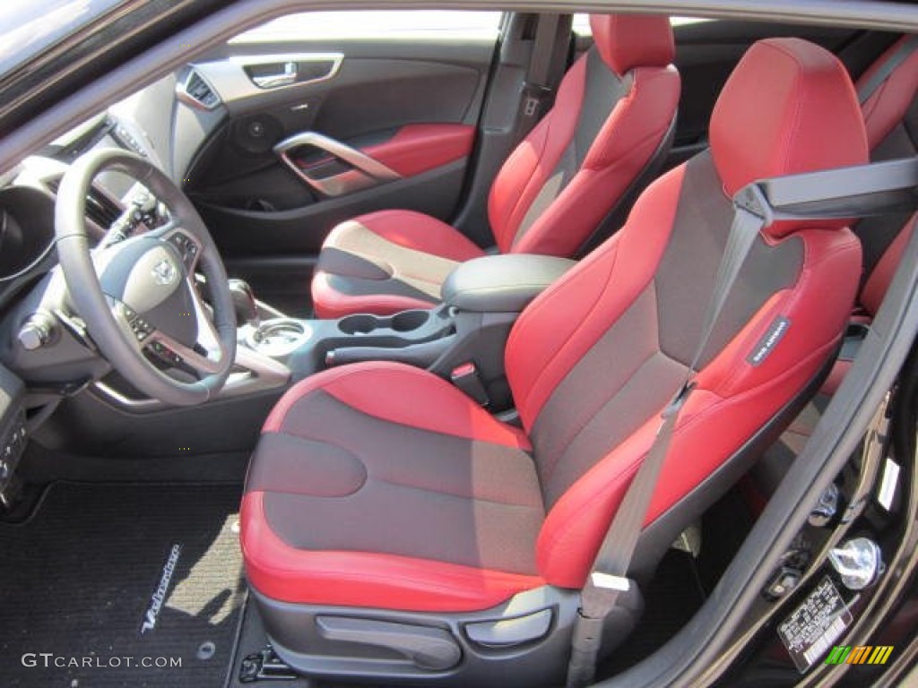 Black/Red Interior 2012 Hyundai Veloster Standard Veloster Model Photo #68901582