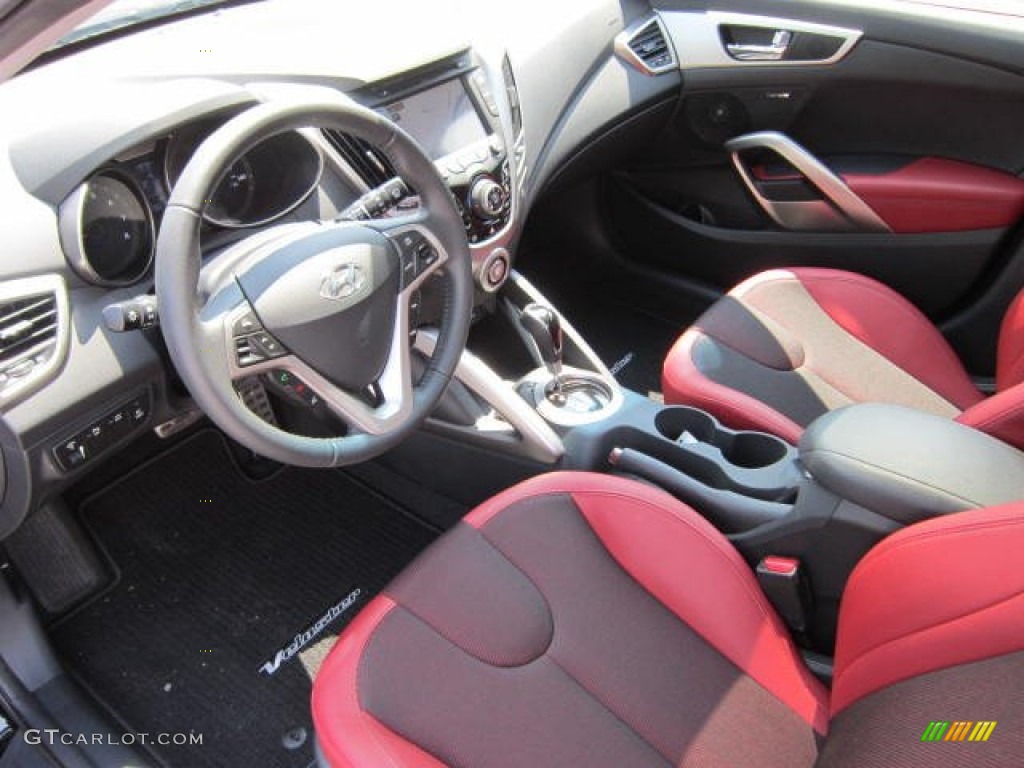 Black/Red Interior 2012 Hyundai Veloster Standard Veloster Model Photo #68901591