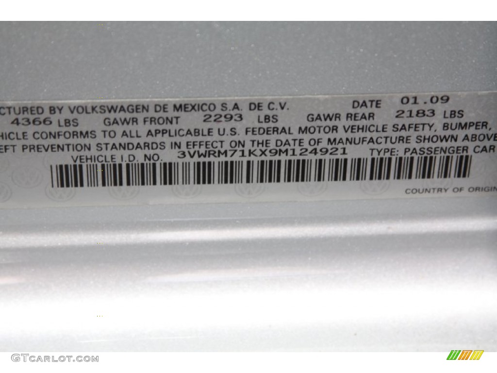 2009 Jetta SE Sedan - Reflex Silver Metallic / Art Grey photo #39