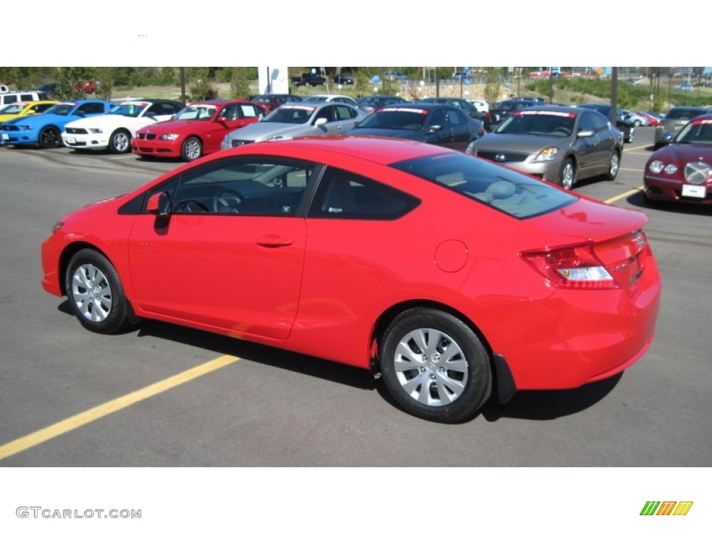 2012 Civic LX Coupe - Rallye Red / Gray photo #3