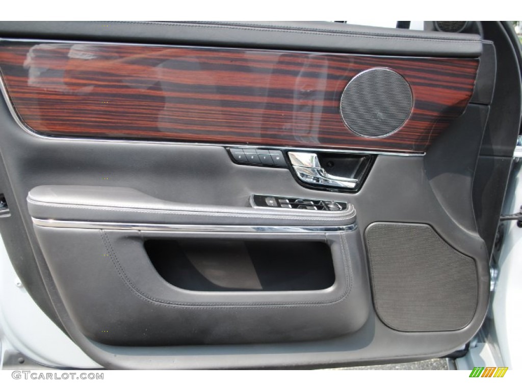 2011 Jaguar XJ XJL Jet Black/Ivory Door Panel Photo #68905569
