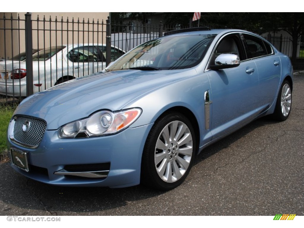 2009 XF Premium Luxury - Frost Blue Metallic / Dove/Charcoal photo #1