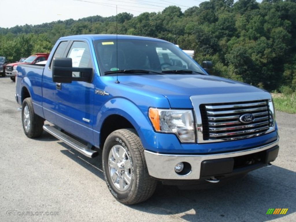 2012 F150 XLT SuperCab 4x4 - Blue Flame Metallic / Steel Gray photo #2