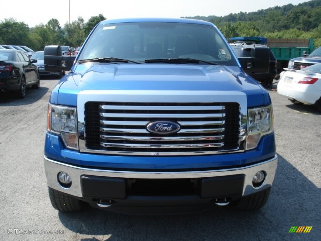 2012 F150 XLT SuperCab 4x4 - Blue Flame Metallic / Steel Gray photo #3