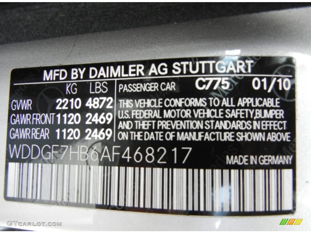 2010 C Color Code 775 for Iridium Silver Metallic Photo #68909009