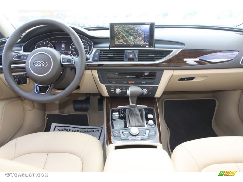 2013 Audi A6 3.0T quattro Sedan Velvet Beige Dashboard Photo #68909268