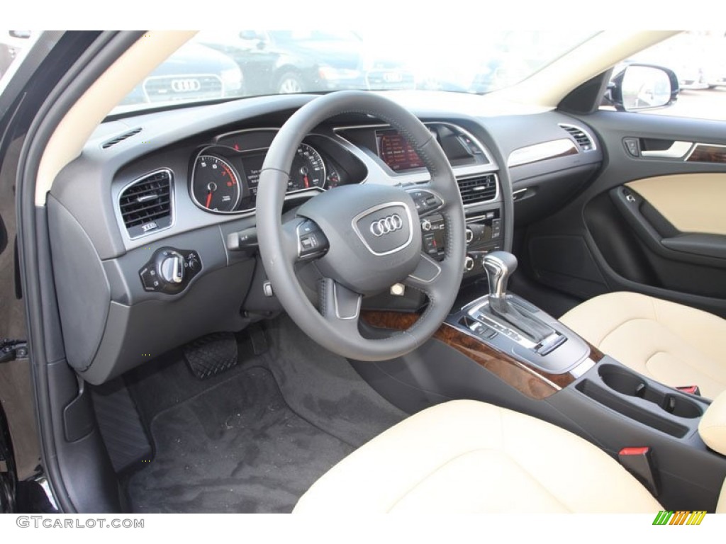 Velvet Beige/Black Interior 2013 Audi A4 2.0T Sedan Photo #68909688