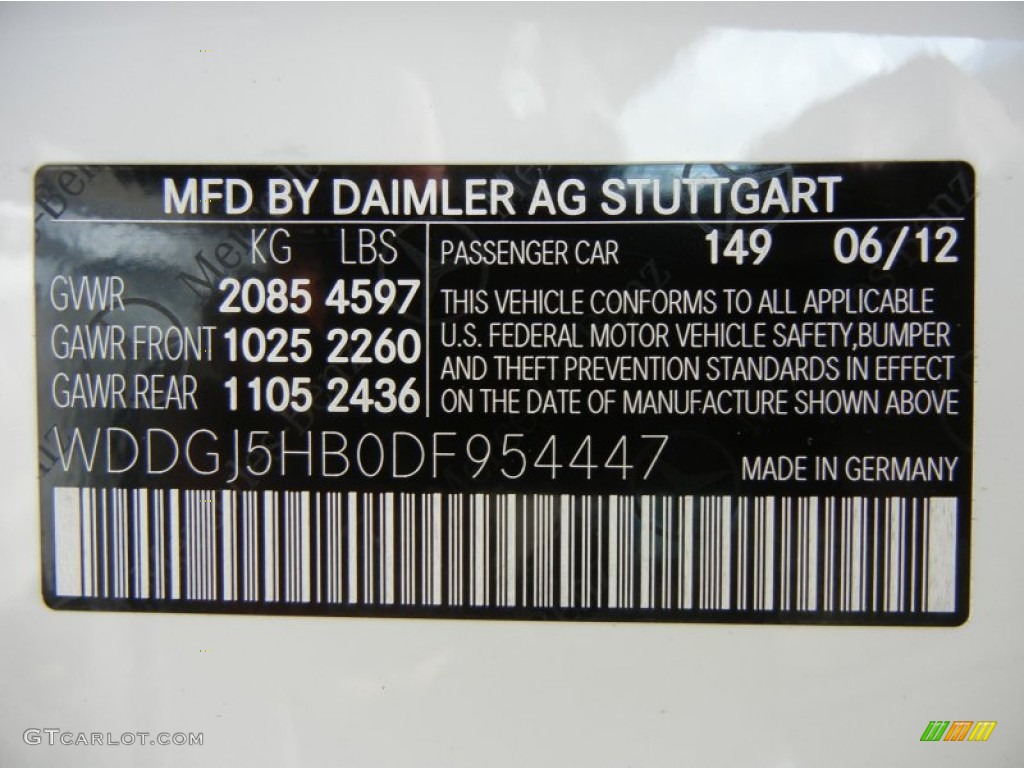 2013 C Color Code 149 for Polar White Photo #68909702