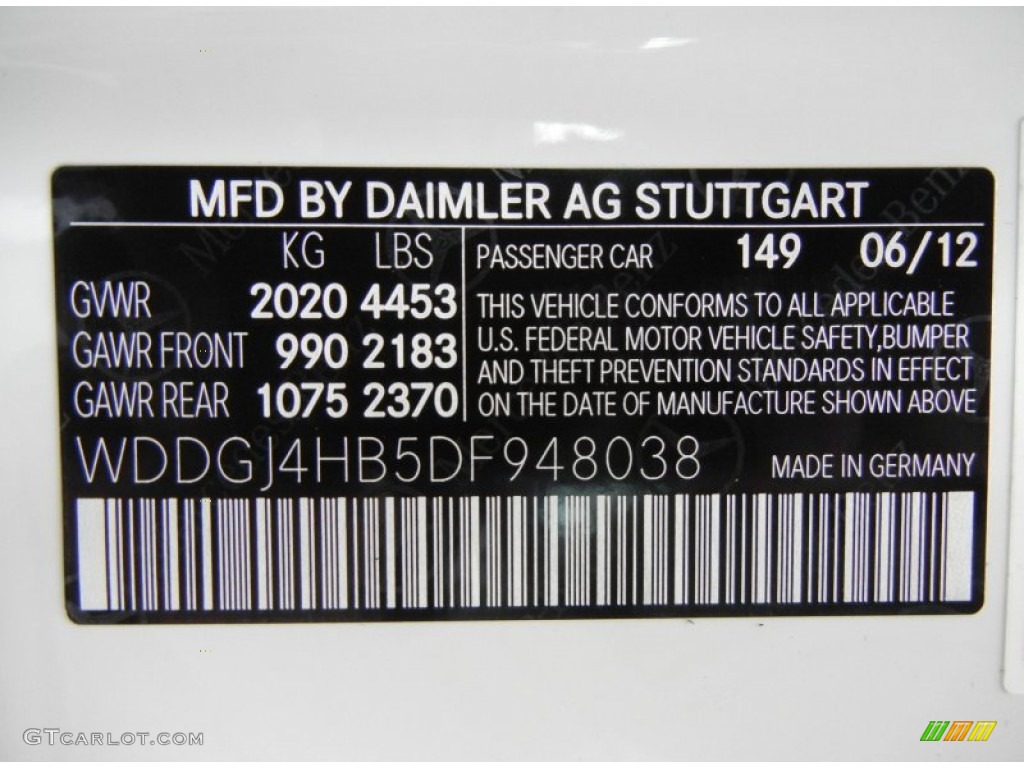 2013 C Color Code 149 for Polar White Photo #68909811