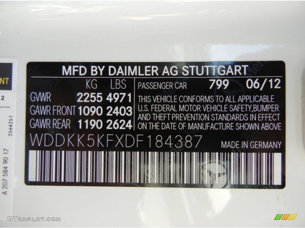 2013 E Color Code 799 for Diamond White Metallic Photo #68910042