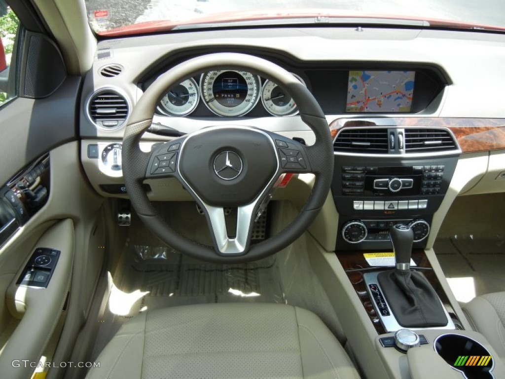 2012 Mercedes-Benz C 250 Coupe Almond Beige/Mocha Dashboard Photo #68910447