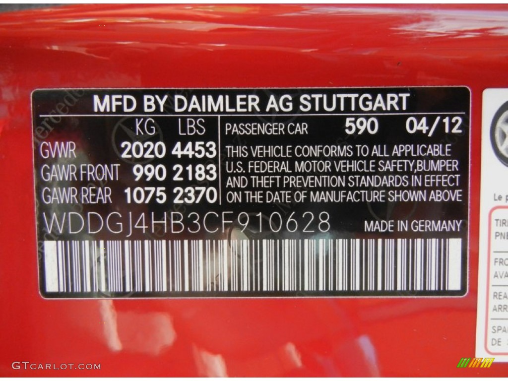 2012 C Color Code 590 for Mars Red Photo #68910495