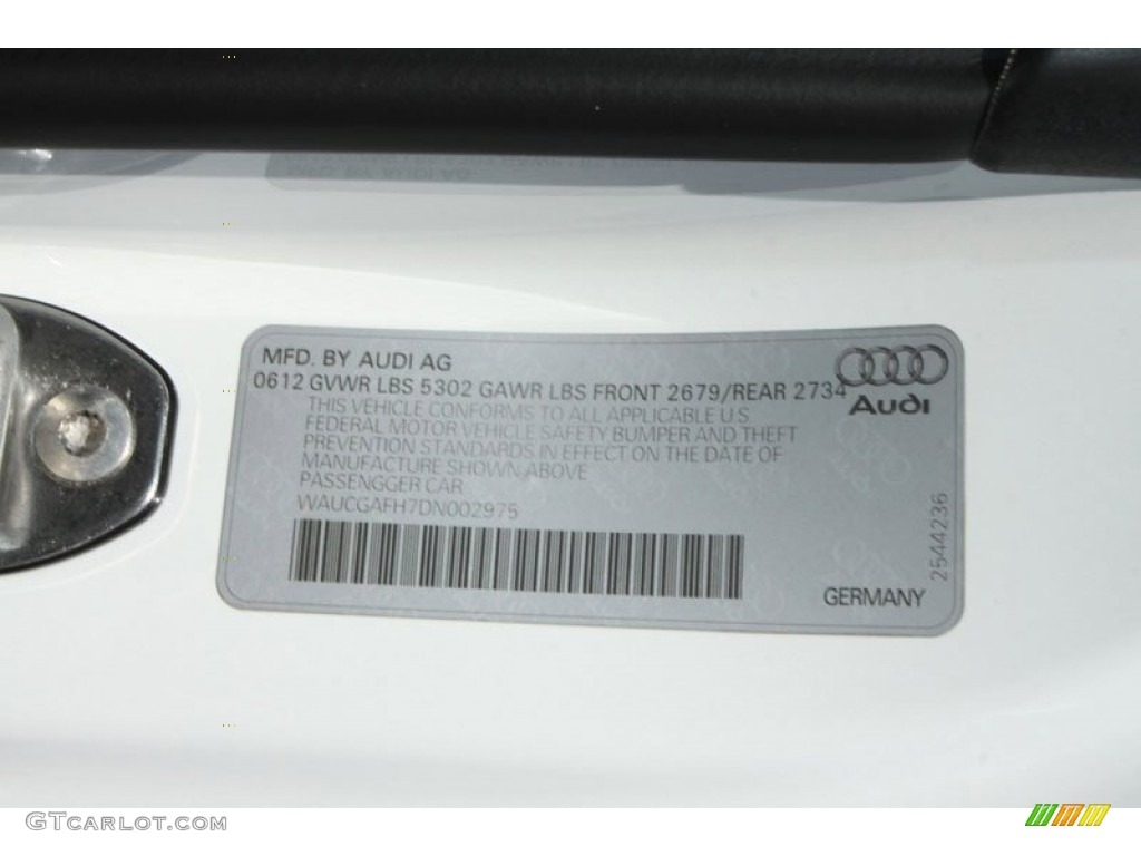 2013 Audi S5 3.0 TFSI quattro Convertible Info Tag Photo #68911383