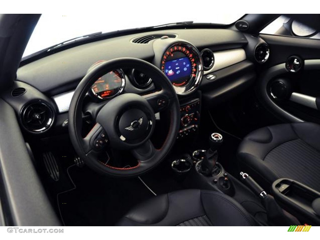 Punch Carbon Black Leather Interior 2012 Mini Cooper John Cooper Works Coupe Photo #68911398
