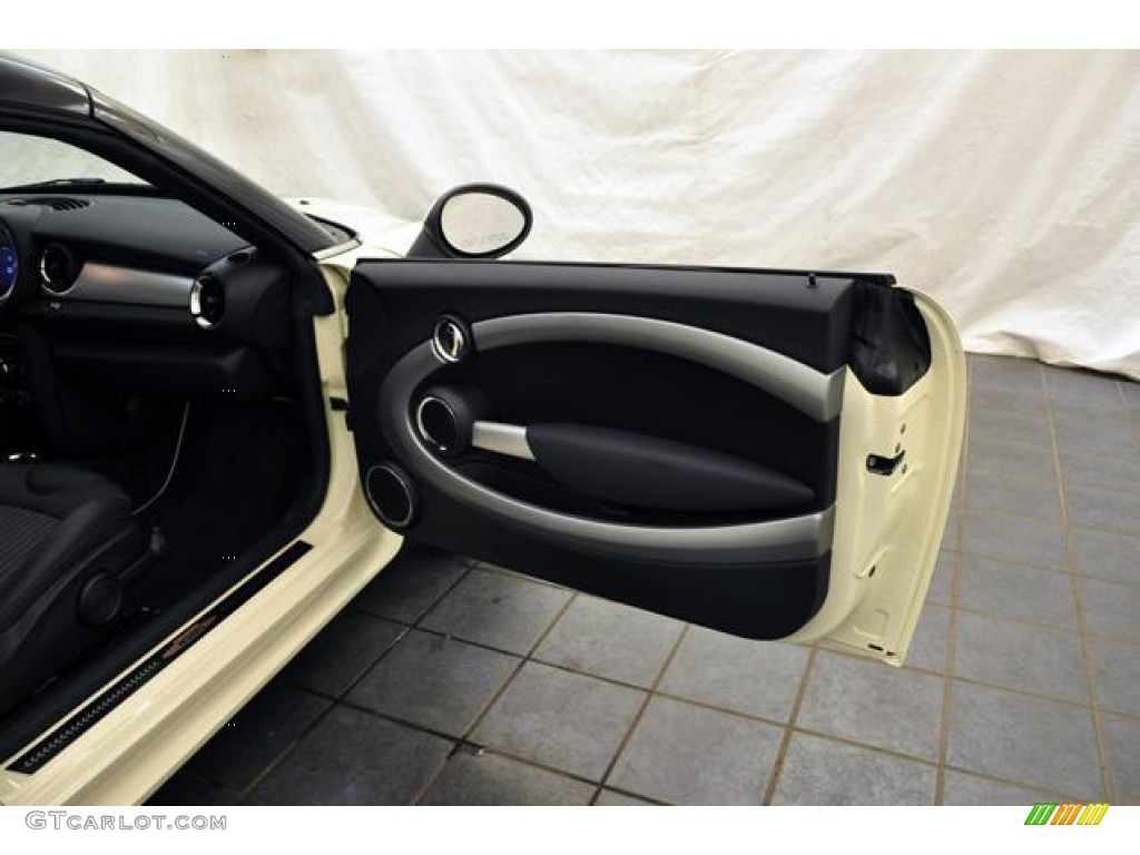2012 Mini Cooper John Cooper Works Coupe Punch Carbon Black Leather Door Panel Photo #68911476