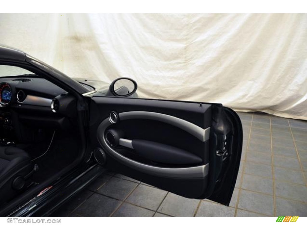 2012 Mini Cooper John Cooper Works Coupe Punch Carbon Black Leather Door Panel Photo #68911749