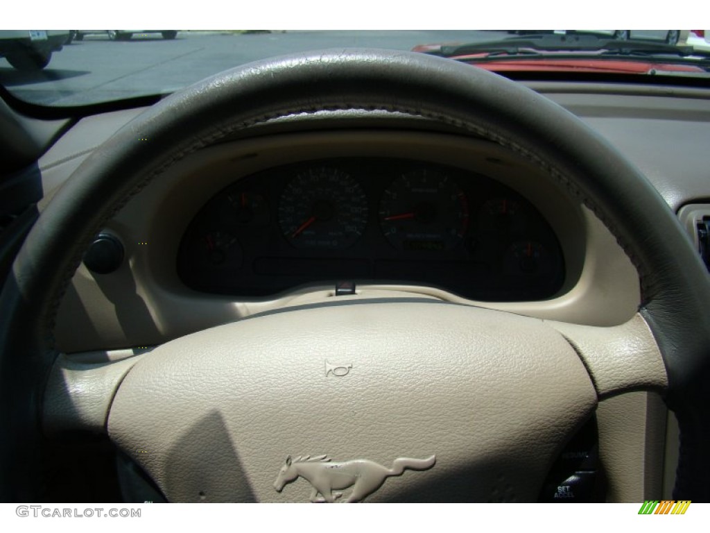 2001 Mustang GT Convertible - Laser Red Metallic / Medium Parchment photo #17