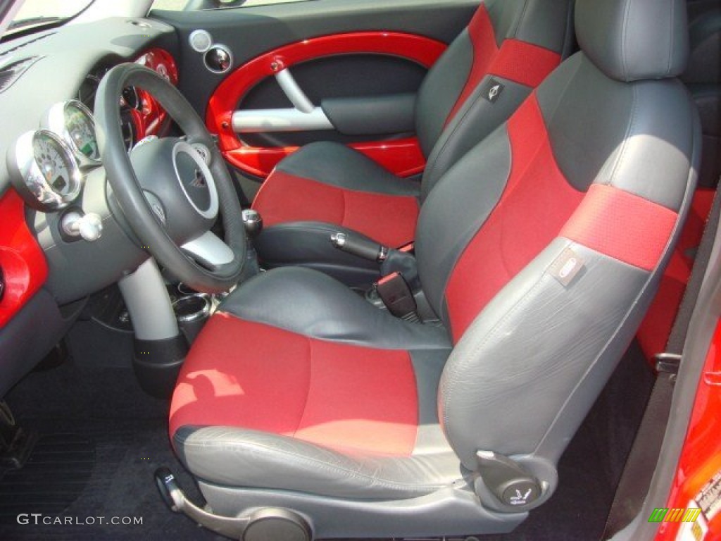 Tartan Red/Panther Black Interior 2005 Mini Cooper S Hardtop Photo #68914794