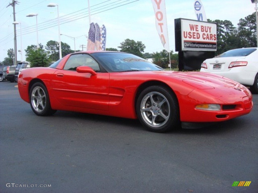 2002 Corvette Coupe - Torch Red / Light Gray photo #2