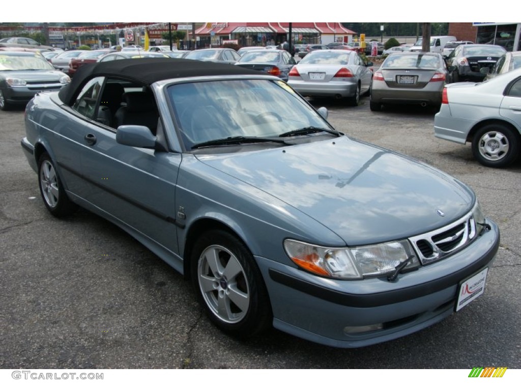 2003 9-3 SE Convertible - Cosmic Blue Metallic / Charcoal Grey photo #3
