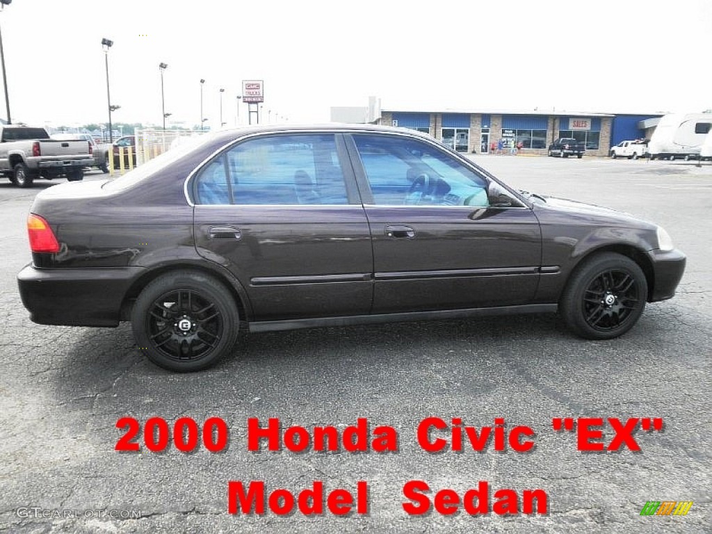2000 Civic EX Sedan - Vintage Plum / Dark Gray photo #1