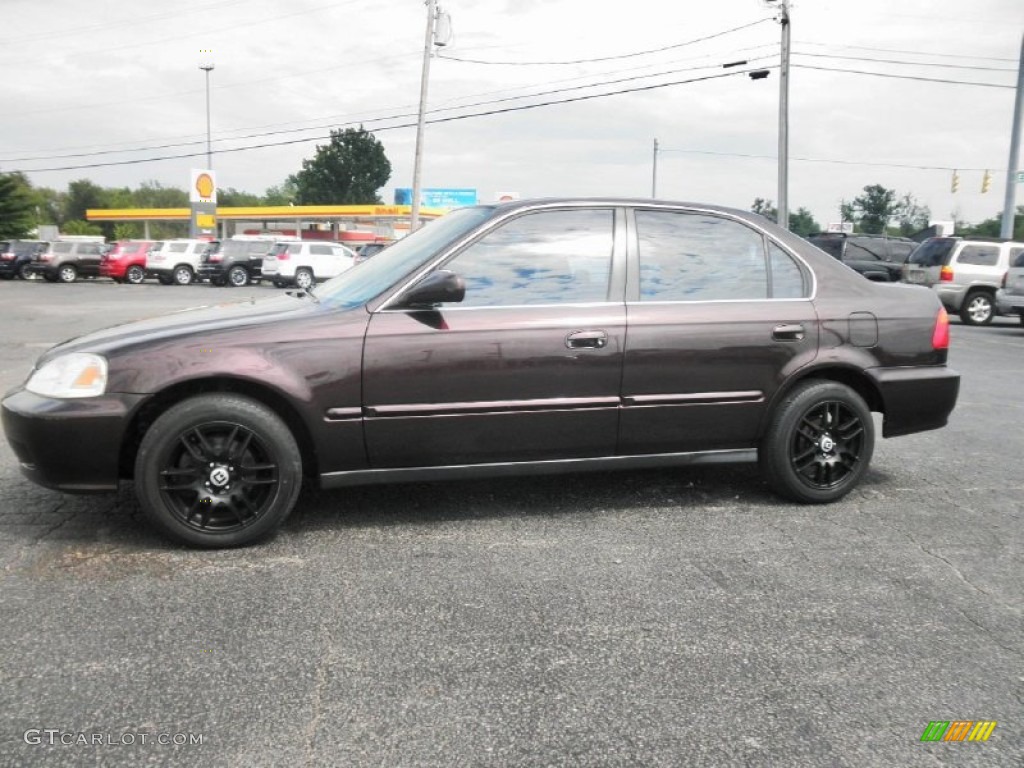 2000 Civic EX Sedan - Vintage Plum / Dark Gray photo #4